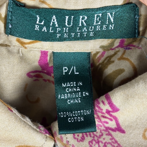 Lauren Ralph Lauren Womens Long Sleeve Button Up Shirt Top Sz LP Classic Office - Picture 4 of 8